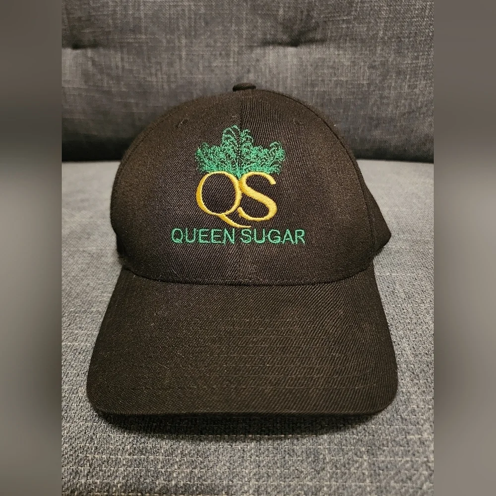 Lids Black Queen Sugar Crew Series Hat Green and Yellow Embroidery